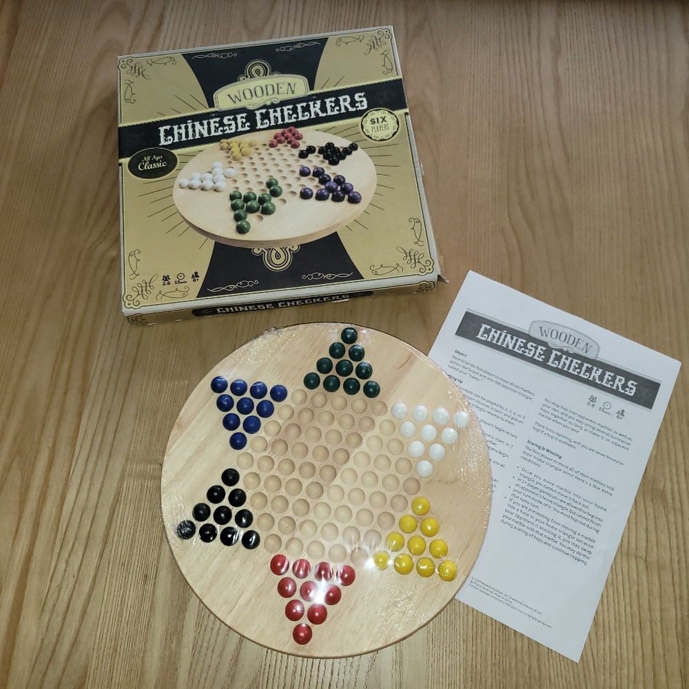 Chinese Checkers with Wood Board and‎ Marbles